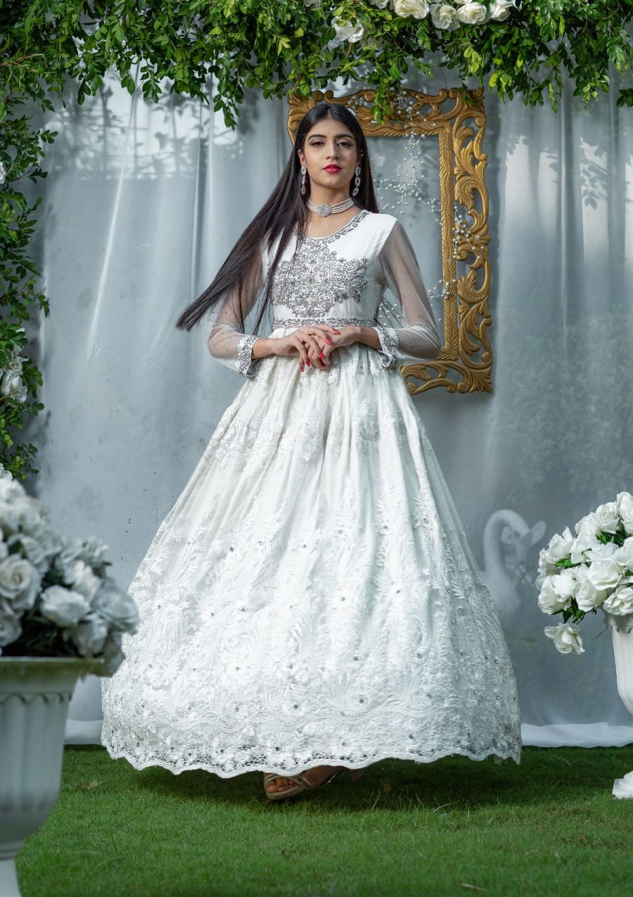 Riwayat by Rabbia Luxury Dresses Silver Color